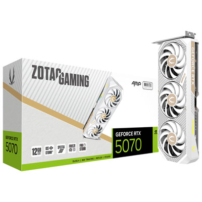 Image of ZOTAC Gaming GeForce RTX 5070 AMP White Edition 12GB GDDR7 Video Card