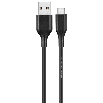 Best Buy Essentials 1.5m (4.9 ft.) Braided MicroUSB to USB-C (BE-MMA522K-C) - Black - Only at Best Buy