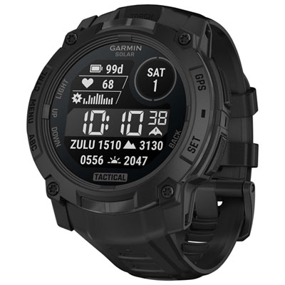 Montre Intelligente Multisport Bluetooth De 50 Mm Instinct 3 Édition Solar Tactical De Garmin - Noir