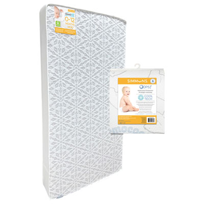 Simmons Cooltech Anti-Bacteria Breathable Crib Mattress with Mattress Protector