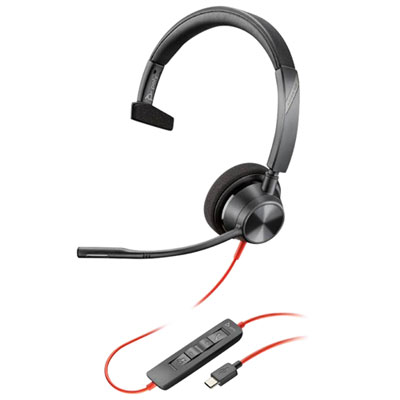 Casque D'écoute Monaural Usb-C Avec Microphone Blackwire 3310 De Hp - Noir