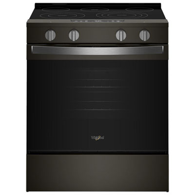 "Whirlpool 30"" 5.3 Cu Ft Fan Convection Slide-In Electric Air Fry Range (YWSES5030SV) -Black-on-Stainless"