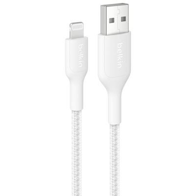 Câble Tissé Usb-A À Lightning De 1 M (3,3 Pi) Boostcharge De Belkin - Blanc Great Cable