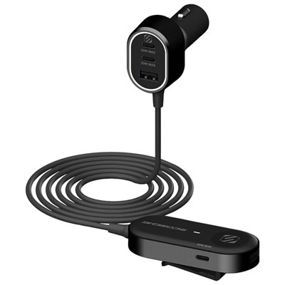 Scosche PowerVolt 100W PD 6-Port USB-C and USB-A Car Charger with 5’ Cable - Black This car charger is the best