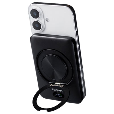 Kopplen 5000 mAh USB-C Power Bank with 15W Wireless Charger & Stand - Black
