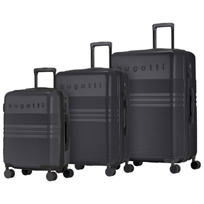 Bugatti Luxor 3-Piece Hard Side Expandable Luggage Set - Black - Only at Best Buy