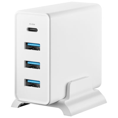 Insignia 47W 4-Port USB-A/USB-C Wall Charger - White - Only at Best Buy