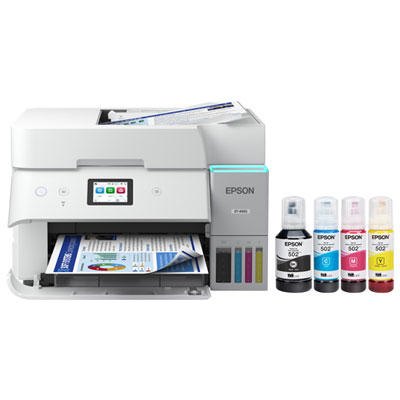 Imprimante À Jet Encre Tout-En-Un Sans Fil Supertank Ecotank Et-4950 D'epson - Blanc Love this printer