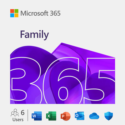 Microsoft 365 Family (PC/Mac) - 6 User - 12 Months + 3-Months* - Bilingual - Digital Download Great value