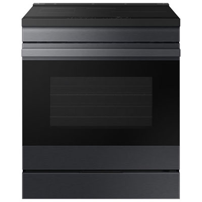 "Open Box - Samsung BESPOKE 30"" 6.3 Cu. Ft. True Convection Induction Slide-In Electric Range - Black-Scratch & Dent"