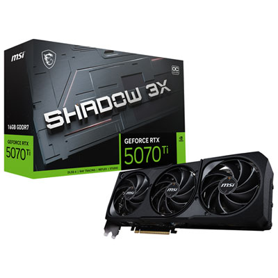 MSI GeForce RTX 5070 Ti Shadow 3x OC 16GB GDDR7 Video Card Best price to performance for 4k