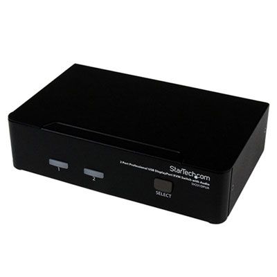 Open Box - Startech 2-Port USB Dual DisplayPort KVM Switch (SV231DPUA)