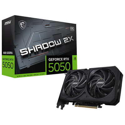 Image of MSI GeForce RTX 5050 Shadow 2X OC 8GB GDDR6 Video Card