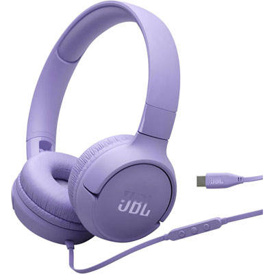 JBL Tune 520C On-Ear Headphones with USB-C Connector - Purple Functional, Great Sounding Headphones