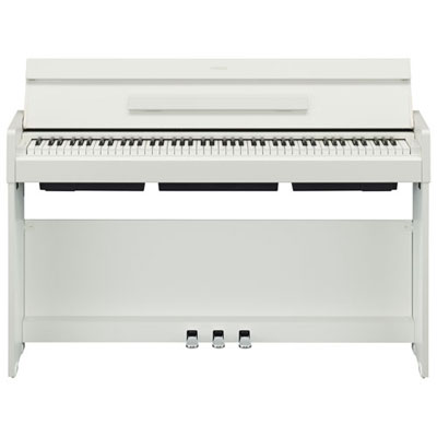 Open Box - Yamaha ARIUS Slim 88-Key Weighted Action Digital Piano with Stand & 3 Pedals (YDPS35) - White