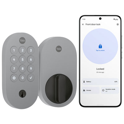 Serrure Intelligente Google Avec Pavé Numérique Et Compatibilité Matter De Yale - Cendré Best