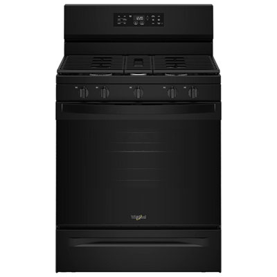 Whirlpool 30" 5.0 Cu. Ft. Fan Convection 5-Burner Freestanding Gas Air Fry Range (WFGS4530SB) - Black