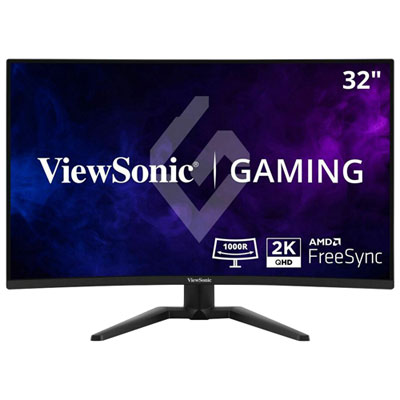 "Viewsonic 32"" 1440p QHD Curved VA LED Gaming Monitor (VX3228C-2K) - FreeSync - 1ms GTG - 180Hz"