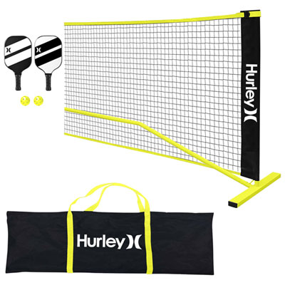 Ensemble De Pickleball Avec Filet De Hurley - Blanc/jaune