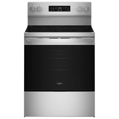 "Whirlpool 30"" 5.3 Cu. Ft. Self-Clean 5-Element Freestanding Electric Air Fry Range (YWFES5730SZ) - Stainless Steel"