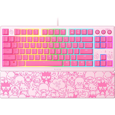 Clavier De Jeu Rétroéclairé Sans Pavé Numérique À Commutateurs À Méca-Membrane Hello Kitty De Razer Great product for its price