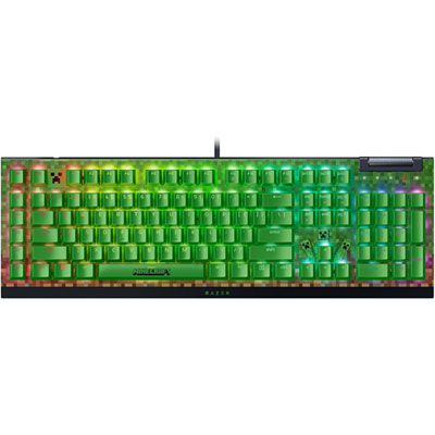 Razer BlackWidow V4X Minecraft Backlite Green Mechanical Switches Full-Size Gaming Keyboard It’s a great keyboard! Love the tapping noise it’s really satisfying