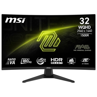 Moniteur De Jeu Incurvé Del 180 Hz 0,05 Ms Wqhd De 32 Po De Msi (Mag 321Cqf E18) - Noir Métallique Resolution is great as is the refresh rate