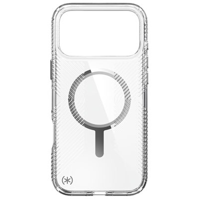 Speck Presidio Perfect-Clear Grip Fitted Hard Shell Case with MagSafe for iPhone 17 Pro Max - Clear/Silver I love your iPhone cases