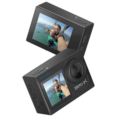 Zero-X Waterproof 4K UHD Sports & Helmet Camera with Dual Display - Only at Best Buy