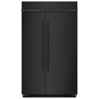 Kitchenaid 48" 30 Cu. Ft. Built-in Side-By-Side Refrigerator (KBSN748SBE) - Black Ore