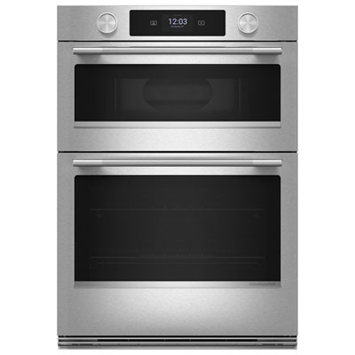 KitchenAid 30" 5 Cu. Ft. Combination True Convection Electric Wall Oven (KOEC730SPS) - PrintShield Stainless