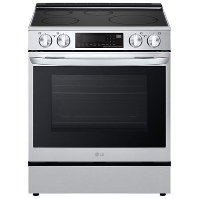"Open Box - LG 30"" 6.3 Cu Ft True Convection Slide-In Smart Induction Air Fry Range (LSIL6334F) - Print Proof Stainless - Scratch & Dent"