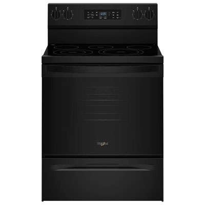 Whirpool 30" 5.3 Cu. Ft. Free-Standing 5-Element Smooth Top Electric Range (YWFES5730SB) - Black