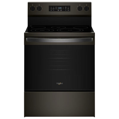 Whirpool 30" 5.3 Cu. Ft. Free-Standing 5-Element Smooth Top Electric Range (YWFES5730SV) - Black Stainless Steel