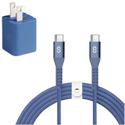 LOGiiX Vibrance 30W USB-C GaN Wall Charger with 1.5m USB-C Cable - Midnight Blue
