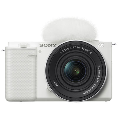 Sony Alpha ZV-E10KW APS-C Interchangeable Lens Mirrorless Vlog Camera with 16-50mm Kit - White