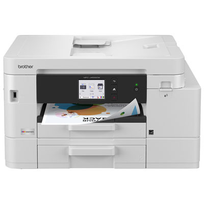 Imprimante À Jet D'encre Couleur Tout-En-Un Sans Fil Mfcj4555Dw De Brother Avec Réservoir Inkvestment - Blanc Great printer