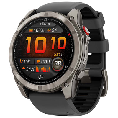 Montre Intelligente Multisport Gps + Lte Amoled Verre Saphir 51 Mm Fēnix 8 Pro De Garmin - Titane/graphite/noir Only the best