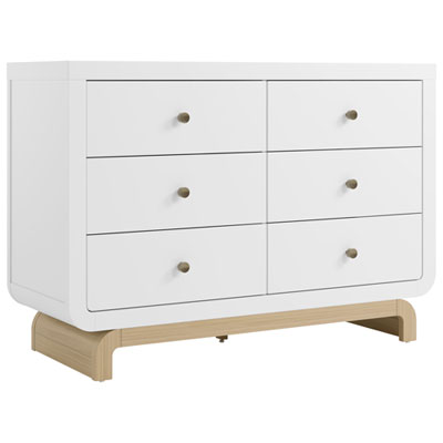 Storkcraft Santorini 6-Drawer Kid Dresser - White with Driftwood
