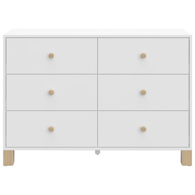 Storkcraft California 6-Drawer Kid Dresser - White with Driftwood