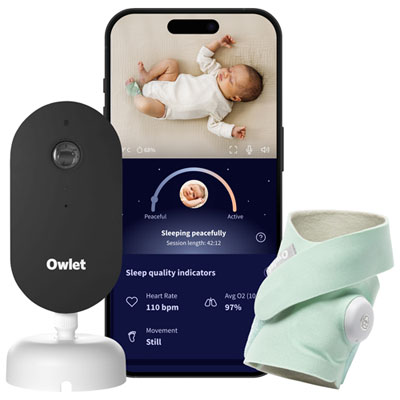 Owlet Dream Duo with Dream Sock Baby Monitor & 2K HD Dream Sight Camera (PS03NMWCAN) - Mint