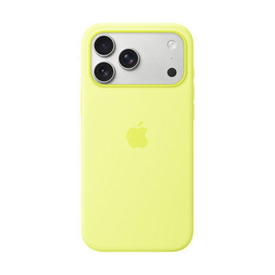 Étui Rigide Ajusté En Silicone Avec Magsafe D'apple Pour Iphone 17 Pro Max - Jaune Fluo
