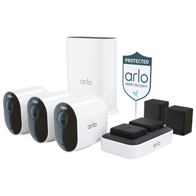 Caméra De Surveillance Sans Fil Hdr 4K 3E Génération Arlo Ultra (2025) - Blanc - Paquet De 3 - Exclusivité Best Buy