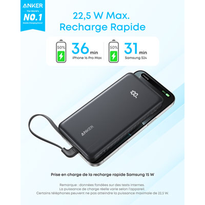 Anker Zolo 10000mAh 22.5W USB-A/USB-C Power Bank | Best Buy Canada