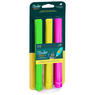 Ensemble De Recharge En Plastique Écologique Start+ De 3Doodler - Fluo - Paquet De 75