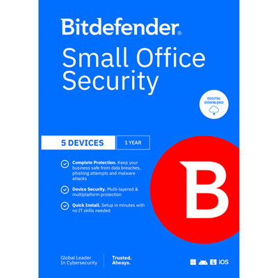 Bitdefender Small Office Security (Pc/mac/ios/android) - 5 Appareils - 5 Utilisateurs - 1 An - Téléchargement Numérique