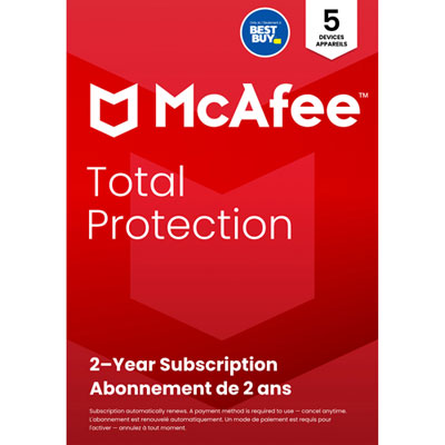 McAfee Total Protection (Windows/Mac/Android/iOS) - 5 Device - 2 Year - Digital Download - 2025 - Only at Best Buy
