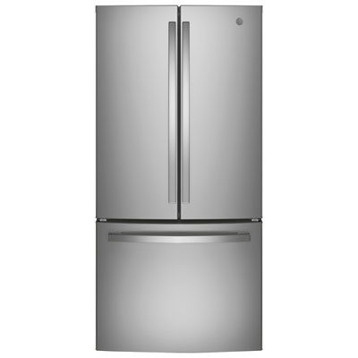 GE 33" 24.7 Cu. Ft. French Door Refrigerator with Water&Ice Dispenser (GNE25JYKFS) - Fingerprint Resistant Stainless