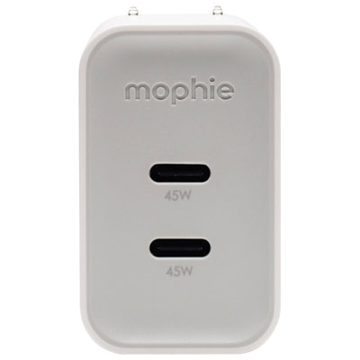 Mophie 45W Duo USB-C GaN Power Adapter - Black