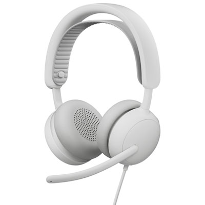 Casque D'écoute Avec Fil À Suppression Active Du Bruit Zone 2 De Logitech Pour Pc - Blanc Cassé